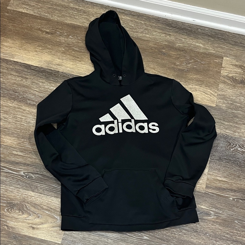 Adidas Black Hoodie with White Logo